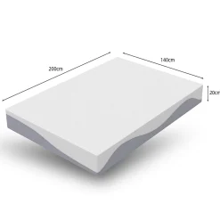 Matelas réversible 140x200cm,hauteur 20cm,fermeté H3 & H4,mousse 7 zones,Öko-Tex 100