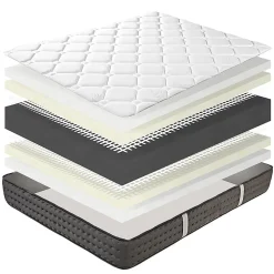 Matelas SAJA, réversible en mousse 3D, face été/ hiver, mémoire de forme, indépendance du couchage - 140 X 190 X 20 cm