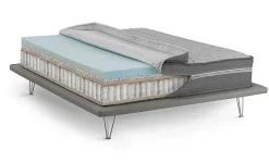Matelas simple Dlesc, matelas en mousse à mémoire de forme et microressorts ensachés,, 80x190h32 cm