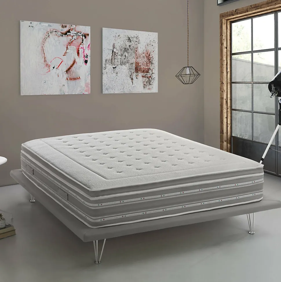 Matelas simple Dmili, orthopédique en mousse à mémoire de forme et microressorts ensachés,, 80x190h37 cm
