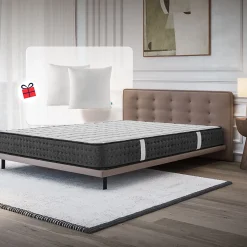 Matelas 140x190 + 2 Oreillers 60x60 Offerts - Épais 21 cm - Mousse - Blue Latex - 7 zones de soutien - Réversible - Equinox