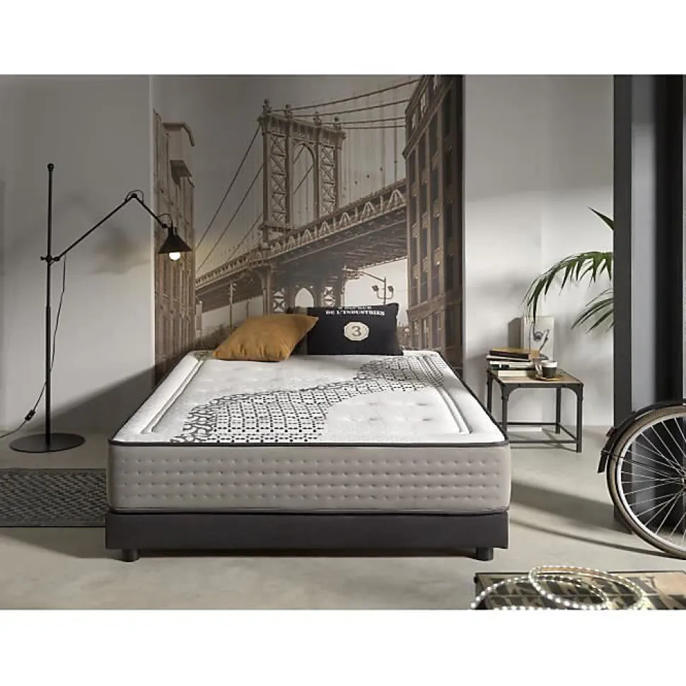 Matelas 120x180 Brooklyn Paradise Hauteur 24cm 2 Anti-acariens Respirant. ECCOX