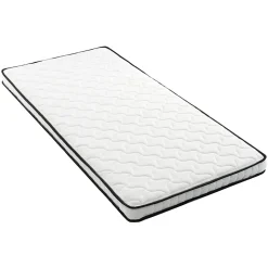 Matelas 90x200 cm - Matelas Ressorts avec Soutien Lombaire Ergonomique pour Enfant et Ado - Tissu, Métal, Roulé, Blanc