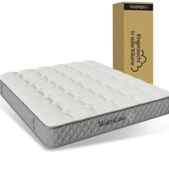 Matelas 120x200 cm - Orthopédique à Ressorts ensachés 7 Zones et Mousse Froid, Fermeté H3 Moyenne, Hauteur 20 cm, Blanc