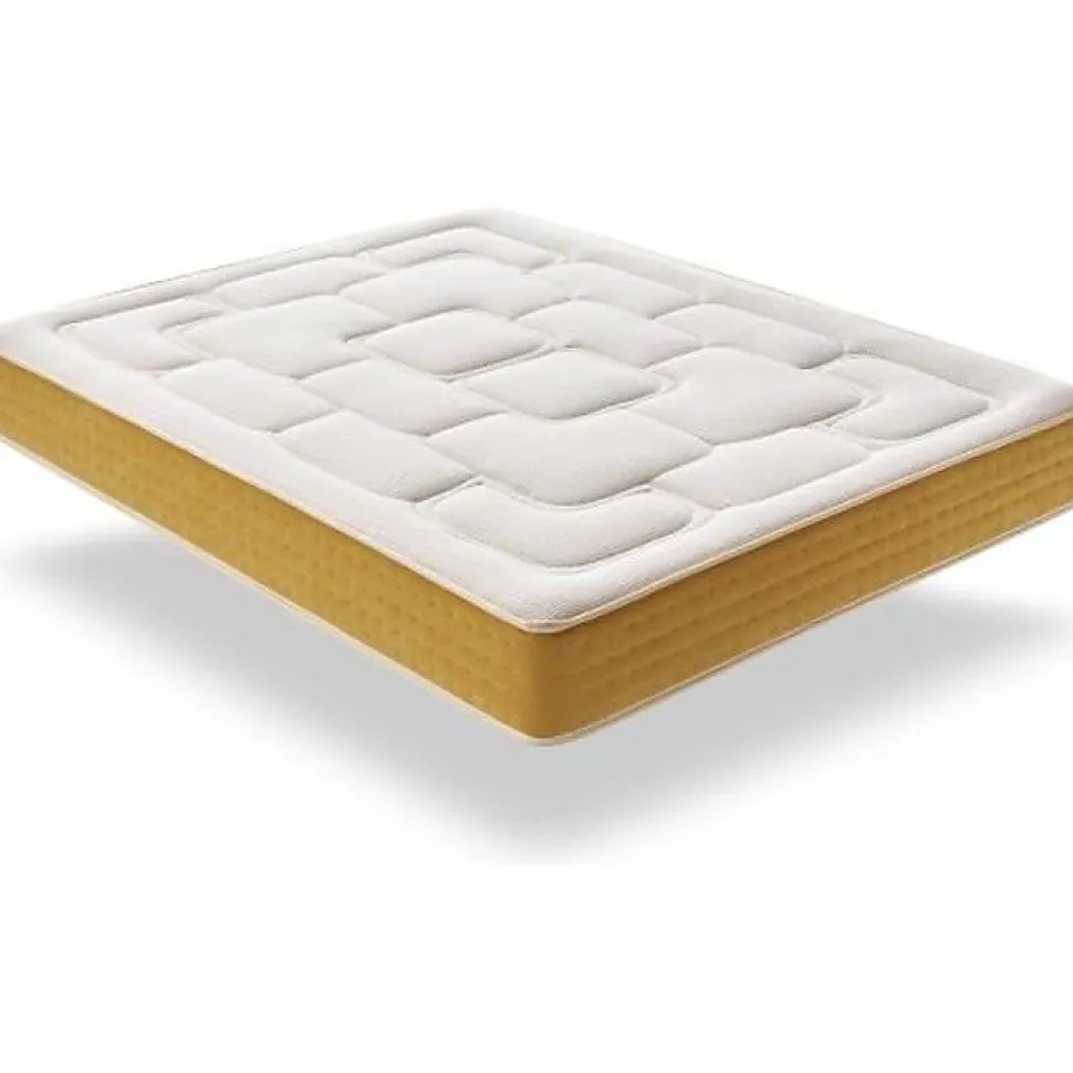 Matelas 140x190 cm Ressorts Ensachés Elite Gold epaisseur 30 cm +/- 2 Rembourré en Mémoire de forme + Supersoft 5 cm Mi-Ferme. ECC