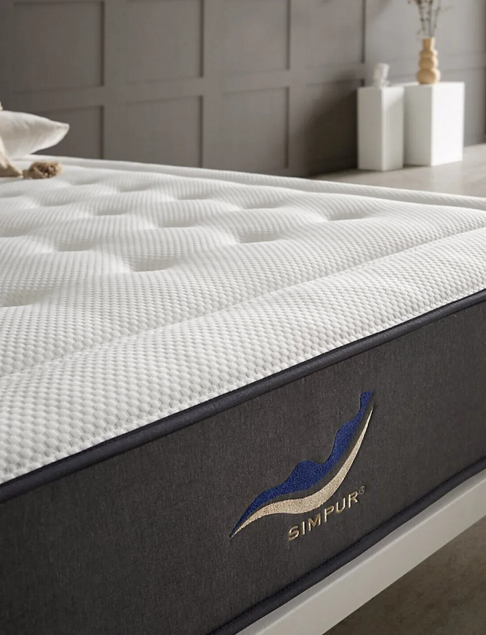 Matelas 200x200 cm Simpur Sport, mousse HR multizone haute densité, 30 cm, soutien semi-ferme, confort et maintien optimal