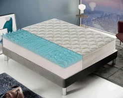Matelas 160x200 en mousse à mémoire de forme - Epaisseur 25 cm - Mousse à mémoire de forme 5 cm - 9 zones - Housse amovible