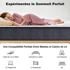 Matelas 140x190 Epaisseur 22CM Haute Densité