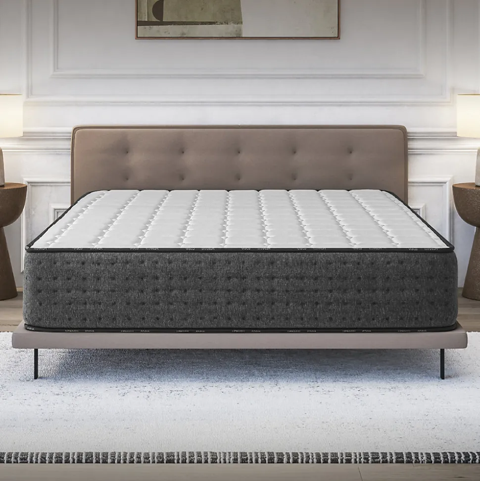 Matelas 140x190 Hybride - Mousse HR - Ressorts ensachés - 30 cm - Réversible - Couchage Indépendant - Blue Latex 7 zones - Equinox