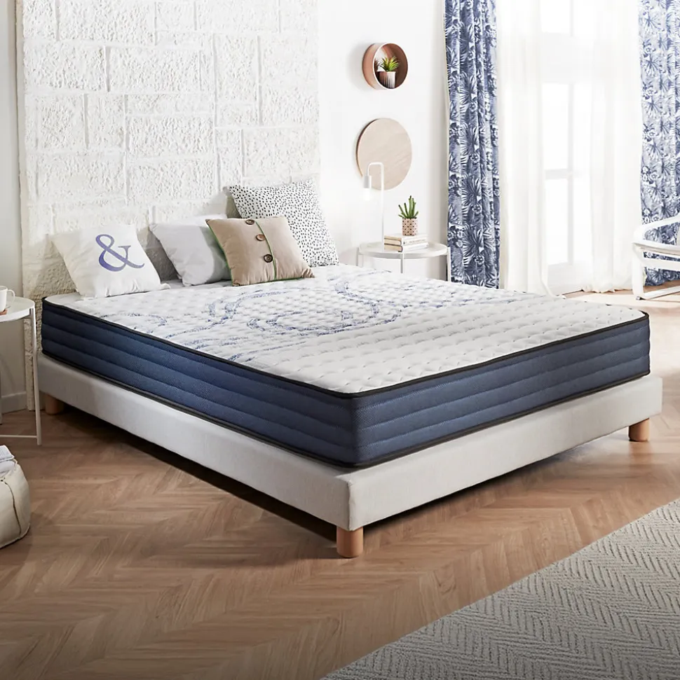 Matelas 160x200 mémoire de forme - Épaisseur 21 cm - Blue Latex - 7 zones de confort - Hypoallergénique - Durable - Perfect Dream