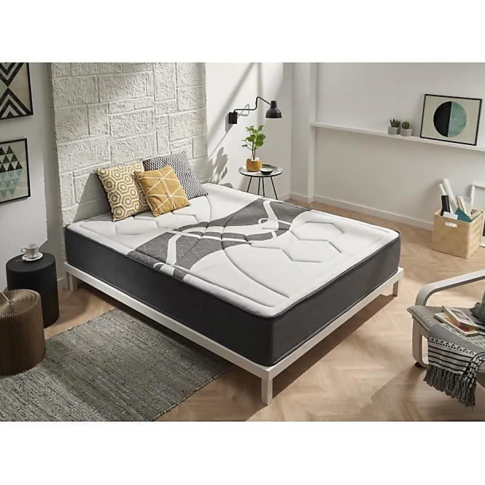 Matelas 105x190 Mémoire de formeelastique Memory Graphene Hauteur 30 cm +/-2 Fermeté moyenne-haute. ECCOX