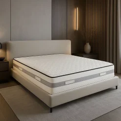 Matelas 140x190 Mousse à Mémoire de Forme 50 Kg/m3 + Poli Lattex Indéformable - Soutien Très Ferme - Hauteur 23 cm 140 190 King Me