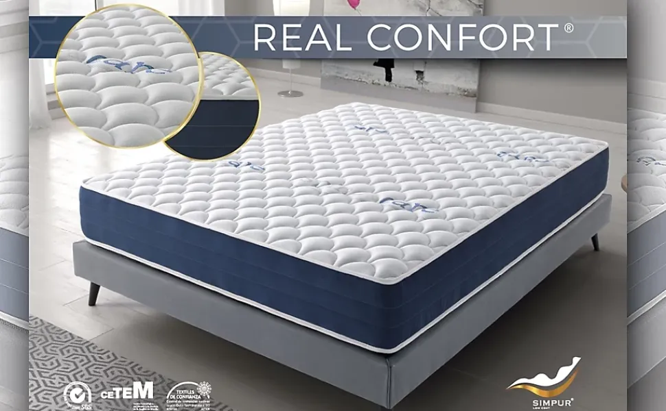 Matelas 200x200 real confort - mousse à confort multizone visco soft épaisseur 25 cm - double face été-hiver