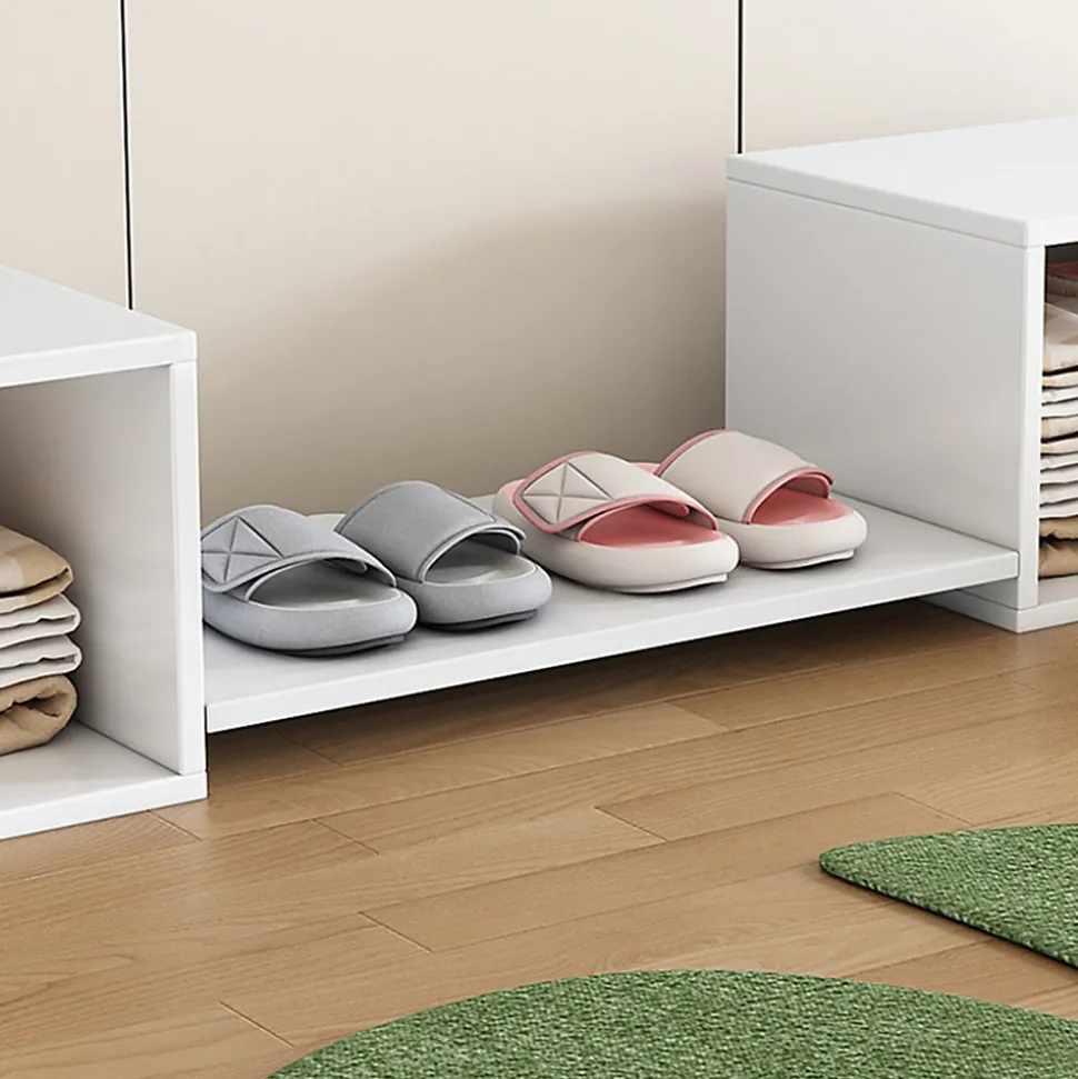 Meuble à chaussures 189x40x34,5 cm, multifonction, utilisable avec lit superposé, blanc