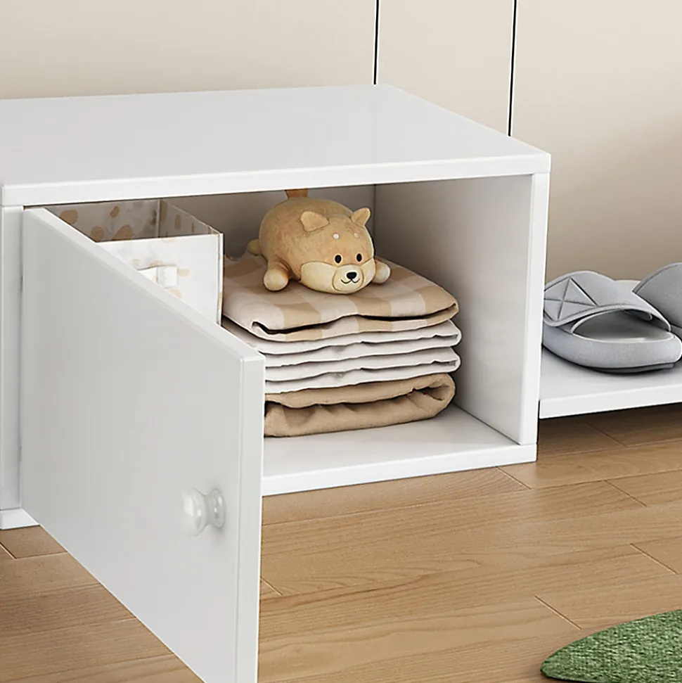 Meuble à chaussures 189x40x34,5 cm, multifonction, utilisable avec lit superposé, blanc