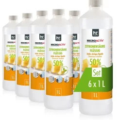 Microactiv Acide Citrique Liquide 50% Détartrant Polyvalent 1 x 6 L, Et Économique