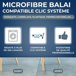 Microfibre balai mains sèches Clic système Starwax