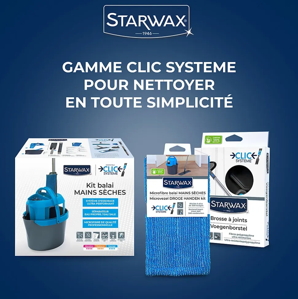 Microfibre balai mains sèches Clic système Starwax