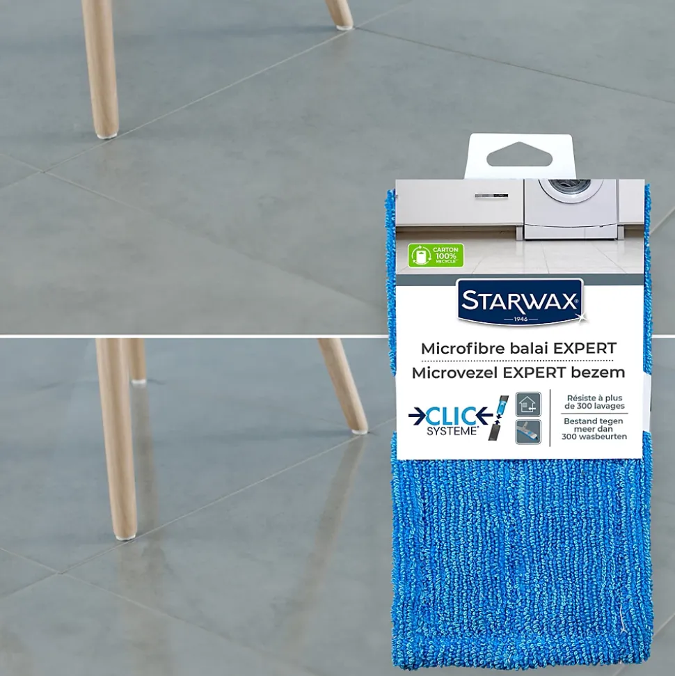 Microfibre pour balai Clic Système Starwax L.24 x l.12 cm