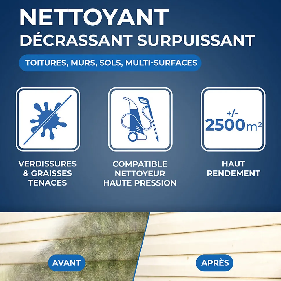 Nettoyant décrassant toitures, murs et sols gros nettoyage Starwax 5L