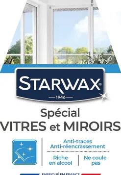 Nettoyant pulvérisateur spécial vitres et miroirs à l'alcool Starwax 0,5L
