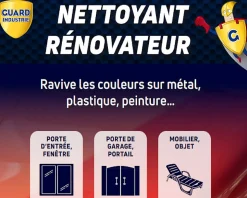 Nettoyant Rénovateur Ravive Couleurs Peinture PVC Métal Antitache 5 ans 250g - 2 Portes et 10 Fenêtres Chiffon microfibre inclus