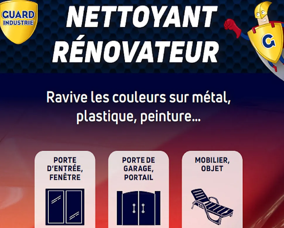 Nettoyant Rénovateur Ravive Couleurs Peinture PVC Métal Antitache 5 ans 250g - 2 Portes et 10 Fenêtres Chiffon microfibre inclus
