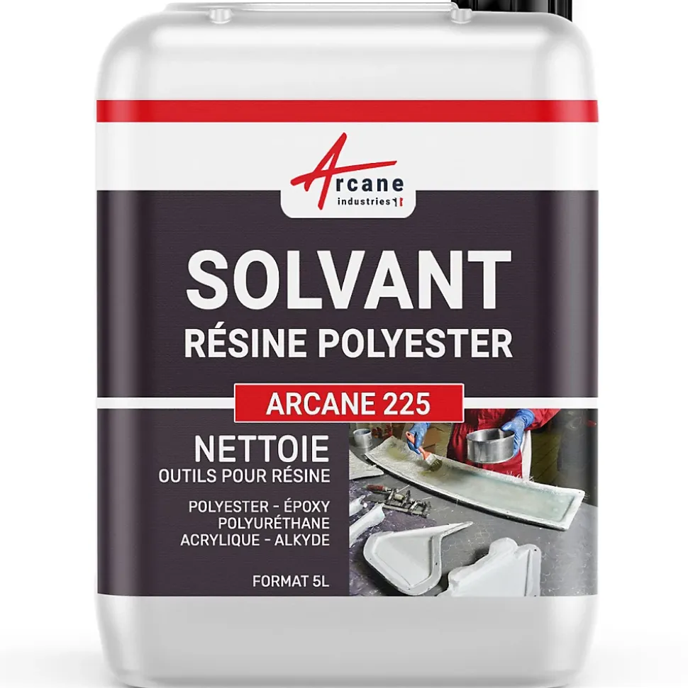 Nettoyant Solvant Résine Polyester - Substitut acétone - 5 L - ARCANE INDUSTRIES
