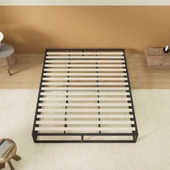 November Sleep Lit 180 x 200 cm - Cadre en acier - Lattes en bois