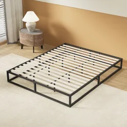 November Sleep Lit 140 x 190 cm - Cadre en acier - Lattes en bois