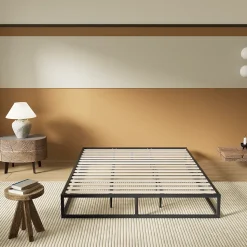 November Sleep Lit 140 x 190 cm - Cadre en acier - Lattes en bois