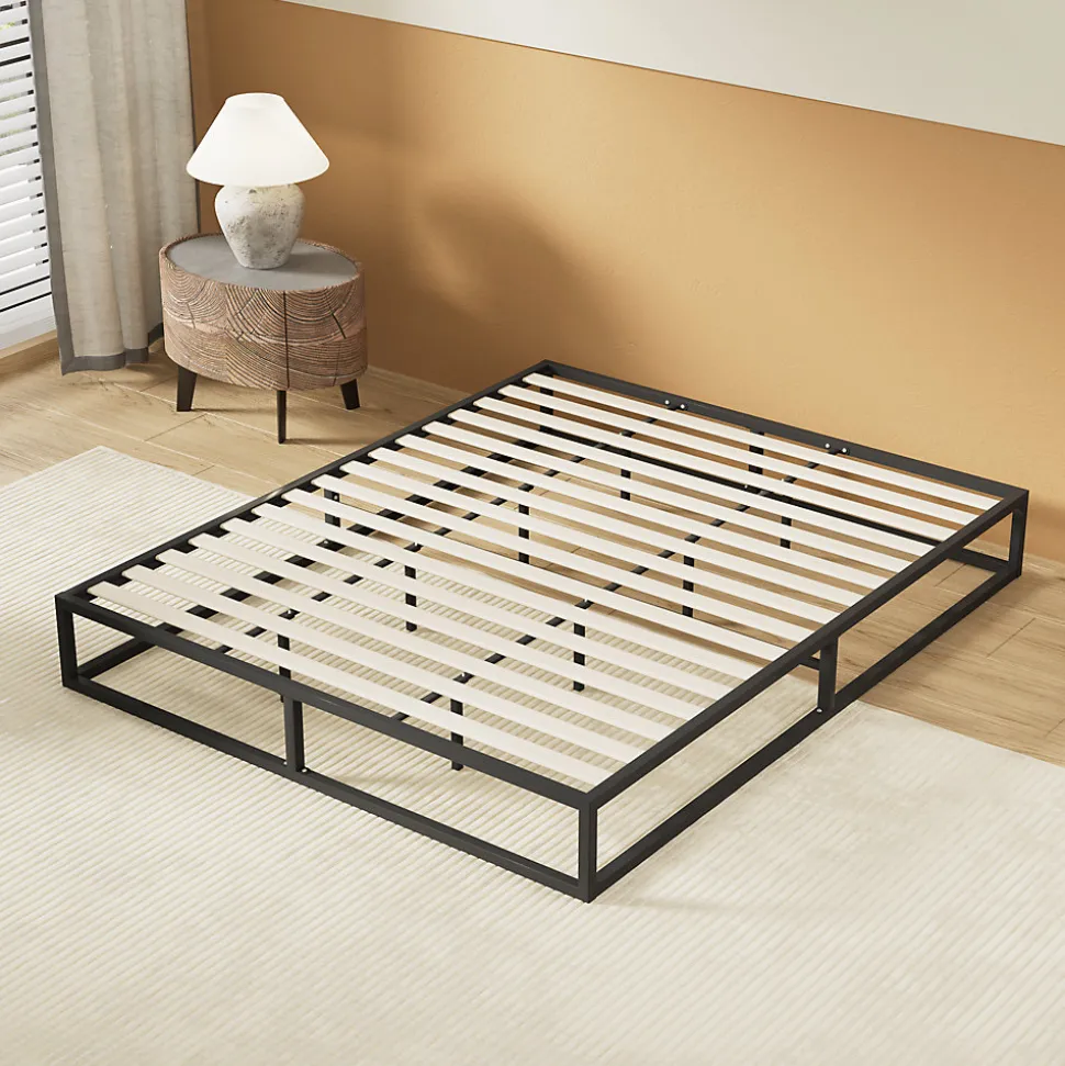 November Sleep Lit 140 x 200 cm - Cadre en acier - Lattes en bois