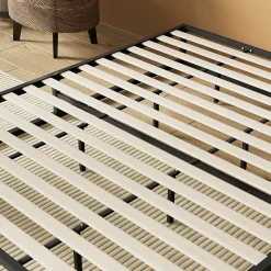 November Sleep Lit 140 x 200 cm - Cadre en acier - Lattes en bois