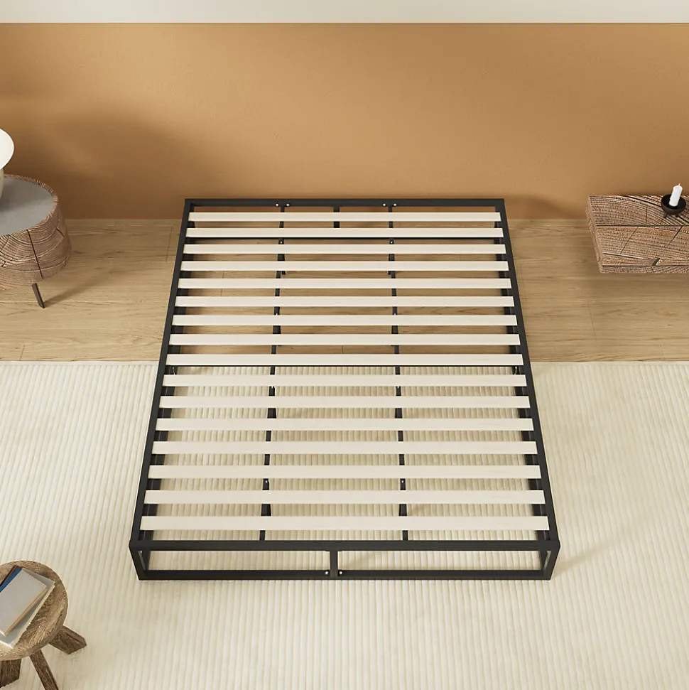 November Sleep Lit 140 x 200 cm - Cadre en acier - Lattes en bois