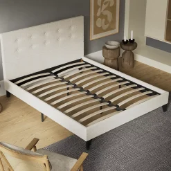 November Sleep Lit 160x200 cm avec tête de lit tissu lin