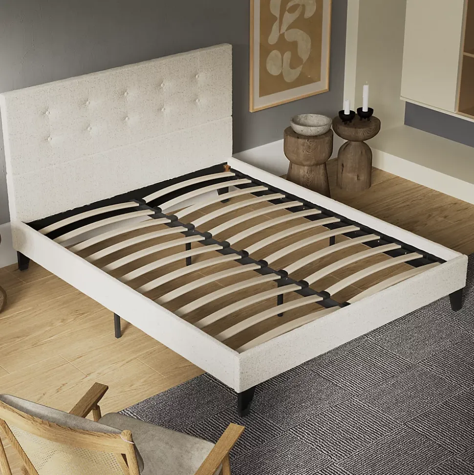 November Sleep Lit 120x190 cm avec tête de lit tissu lin