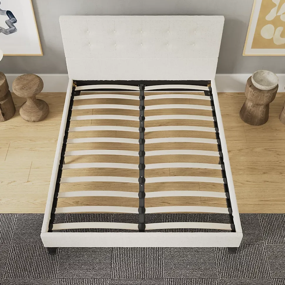 November Sleep Lit 120x190 cm avec tête de lit tissu lin