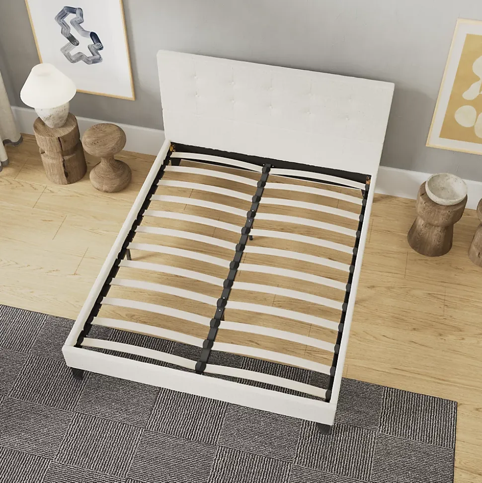 November Sleep Lit 120x190 cm avec tête de lit tissu lin