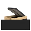 ODYSSEE Lit adulte - 140x200 cm - Avec coffre relevable - Décor chene et noir - L 166,2 x 66,5 x 205,8 cm