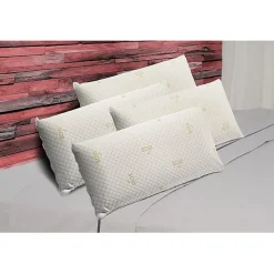 Oreiller - ECCOX - Pack de 4 - Mousse à mémoire de soja - 60 x 40 cm - Ergonomique - Moyenne fermeté