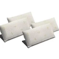 Oreiller - ECCOX - Pack de 4 - Mousse à mémoire de forme - 90 x 40 cm - Fermeté moyenne