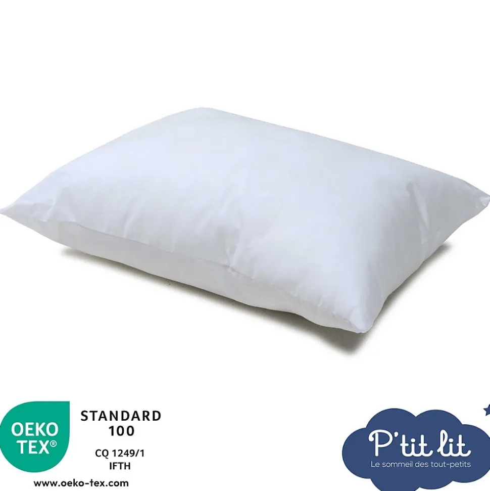 Oreiller Bébé - Coussin Enfant 40x60 cm - Enveloppe 100% Coton - Anti Acariens - Hypoallergénique - Oeko Tex- Conception Française