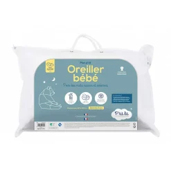 Oreiller Bébé - Coussin Enfant 40x60 cm - Enveloppe 100% Coton - Anti Acariens - Hypoallergénique - Oeko Tex- Conception Française