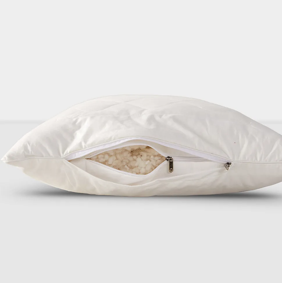 Oreiller carré en laine, 80 x 80 cm - HOMESCAPES