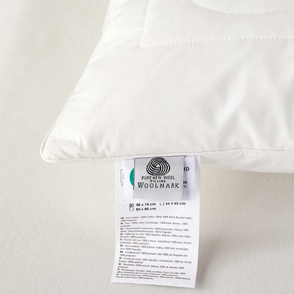 Oreiller carré en laine, 80 x 80 cm - HOMESCAPES