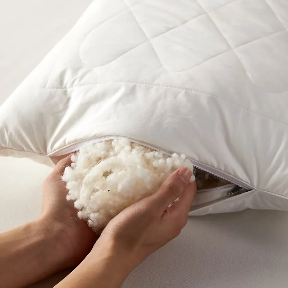 Oreiller carré en laine, 65 x 65 cm - HOMESCAPES