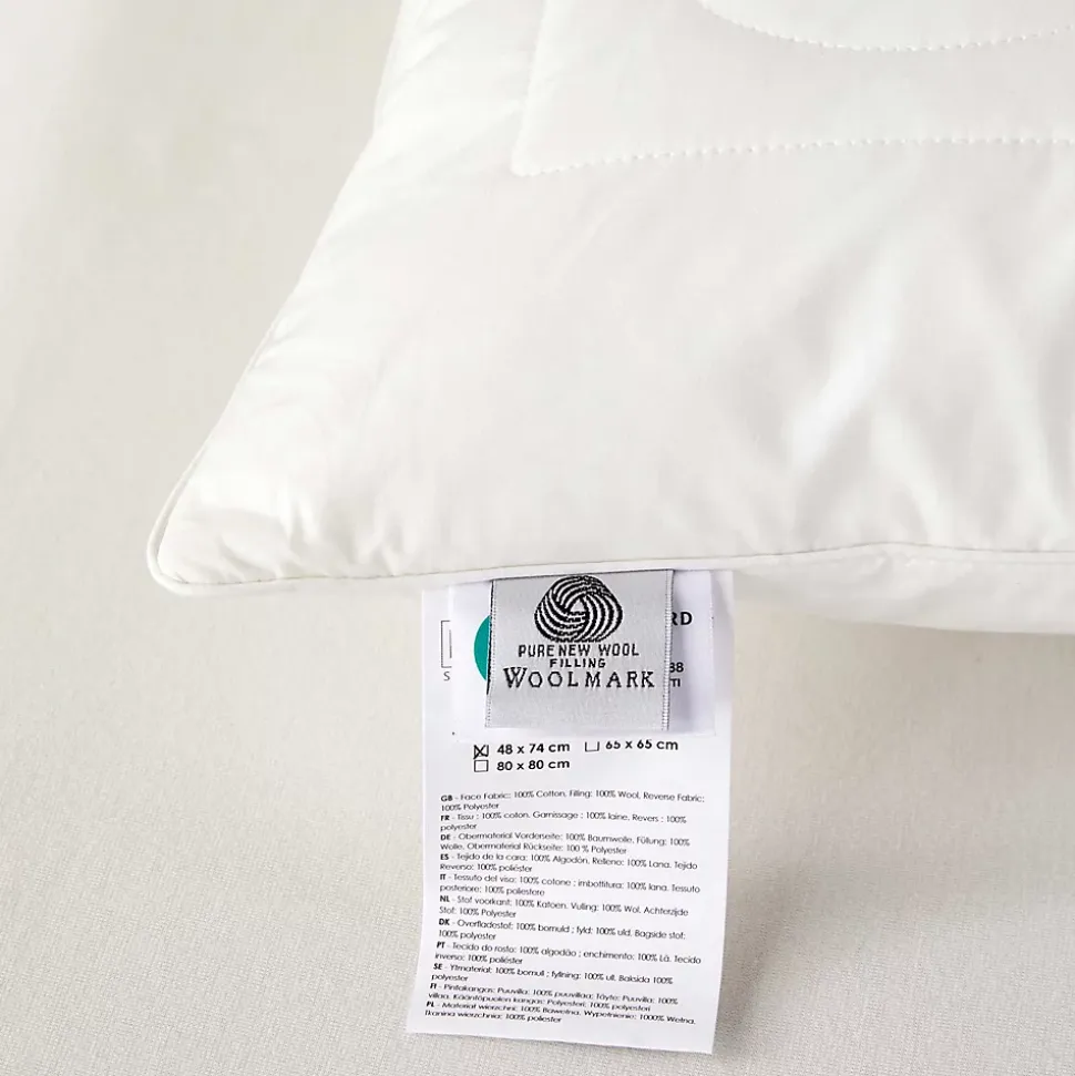 Oreiller carré en laine, 65 x 65 cm - HOMESCAPES