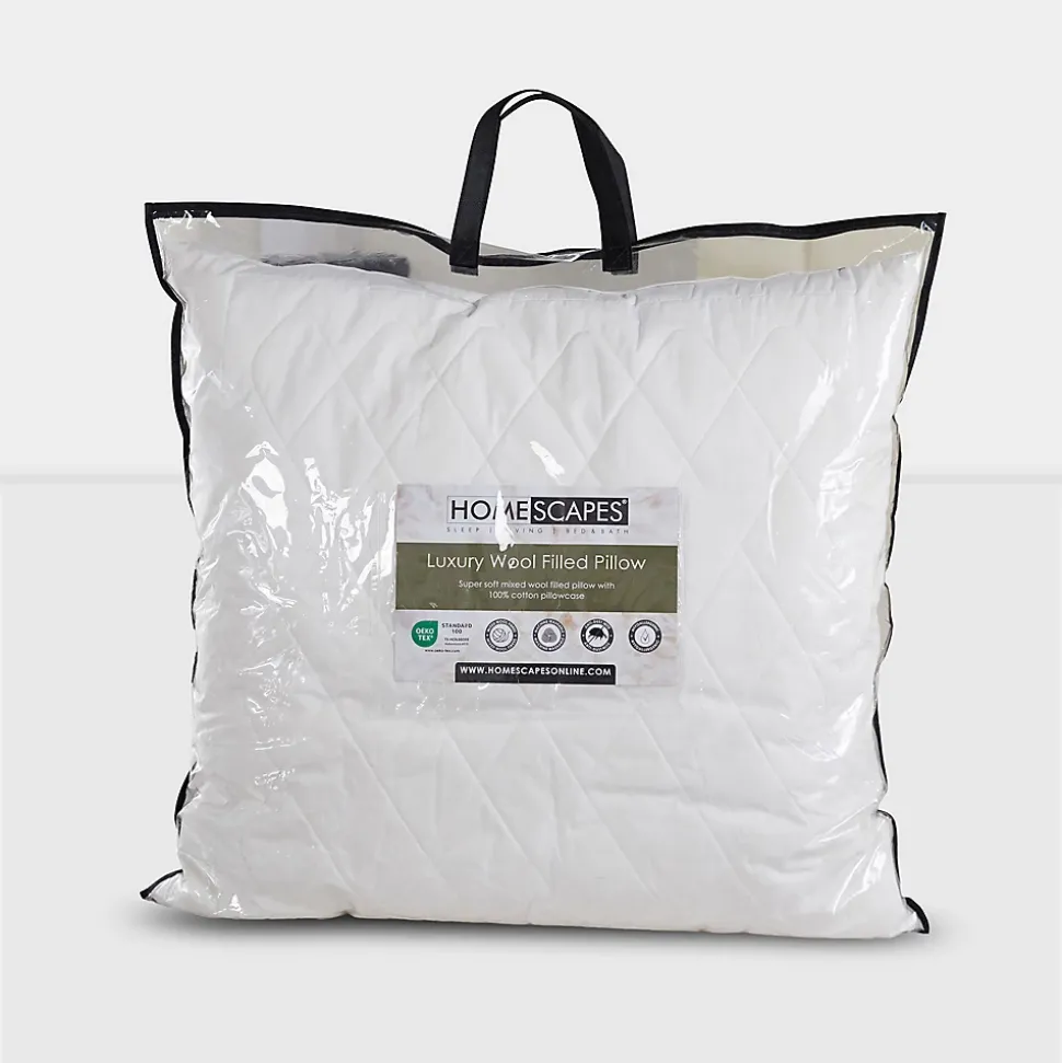 Oreiller carré en laine, 65 x 65 cm - HOMESCAPES