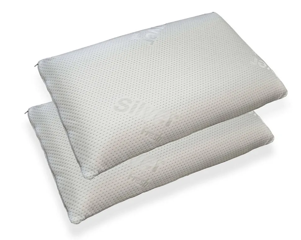 Oreiller Daccardo, coussin "barre de savon" déhoussable en mousse à mémoire de forme 71x41h11 cm, lot de 4