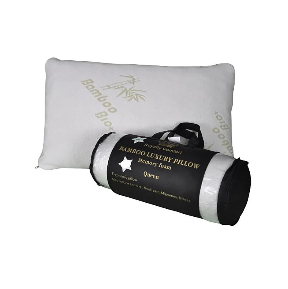 Oreiller de luxe en bambou Queen 50x76cm Herzberg HG5076BM-blanc